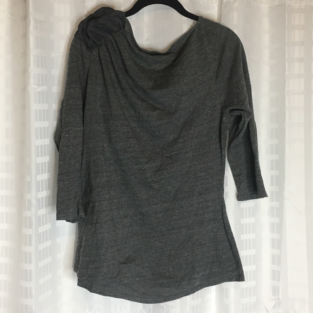 Anthropologie Deletta Size L Gray Top 3/4 Sleeve - Picture 4 of 5